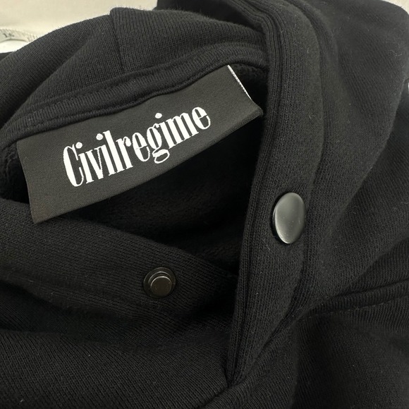 Civil Regime Hoodie Black Flame Rose Graphic Oversized Pullover Sz M NWT - Picture 5 of 10